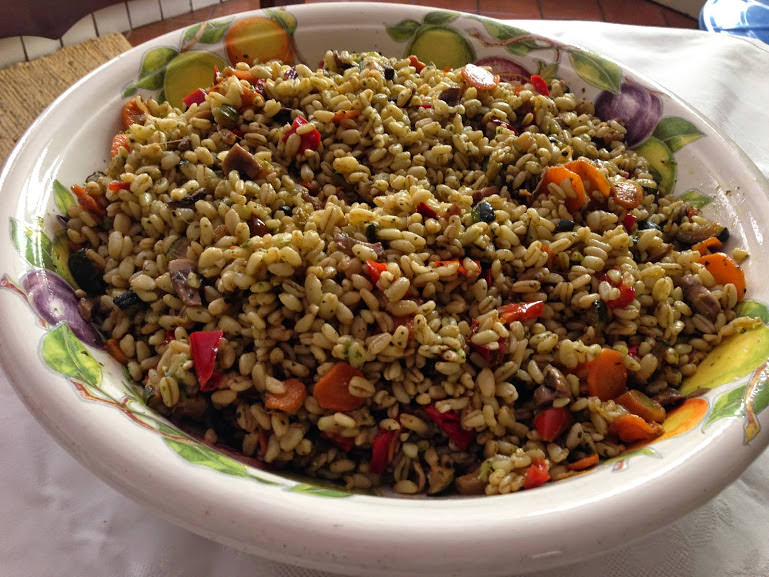 Grano con verdure e pesto alla genovese