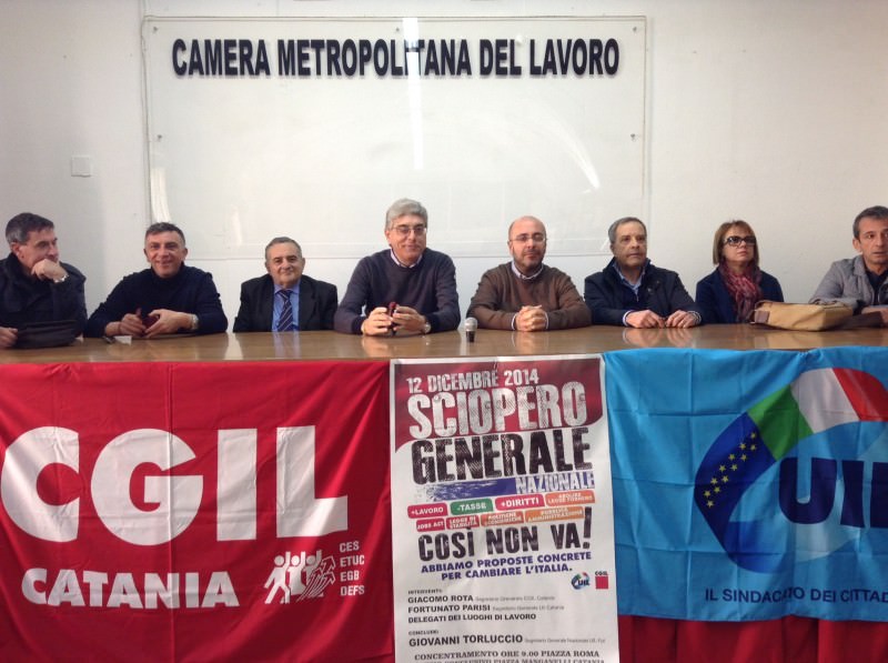Catania, Cgil e Uil illustrano dettagli dello sciopero del 12