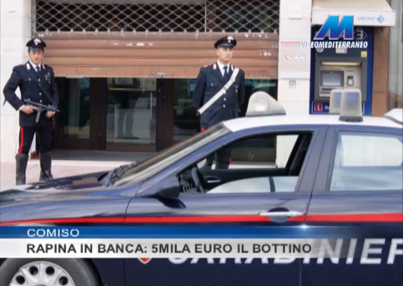 Ragusa, colpo in banca: 5mila euro il bottino