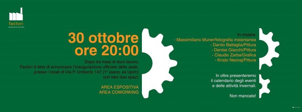 Vittoria, il 30 ottobre l’inaugurazione dell’associazione Factori