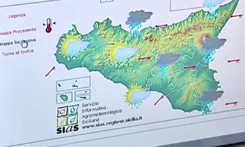 Maltempo: su Catania acquazzoni a partire da domani sera, il SIAS monitora il movimento ciclonico