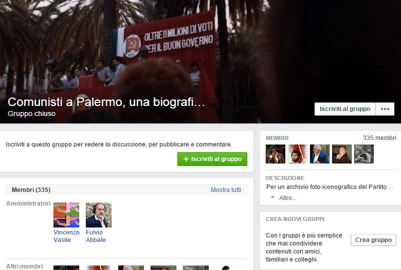 Pci: su Facebook ”Comunisti a Palermo una biografia visiva”