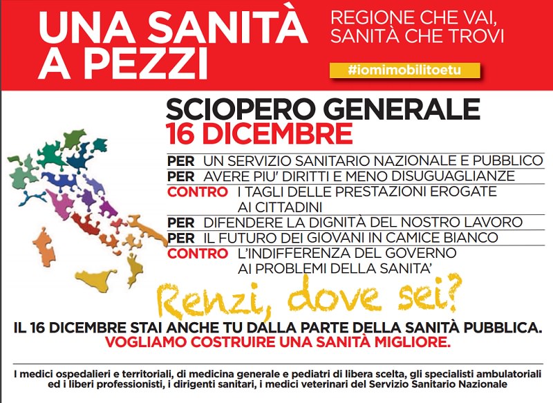 Medici di nuovo in piazza: domani sciopero generale