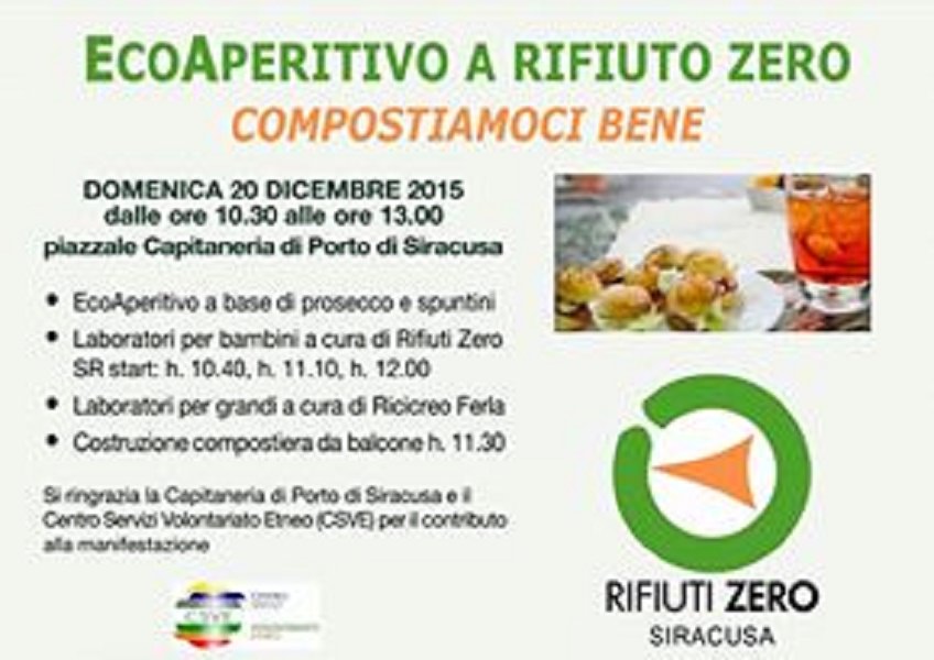 “Ecoaperitivo a rifiuto zero”: un’iniziativa per tenere pulita la città