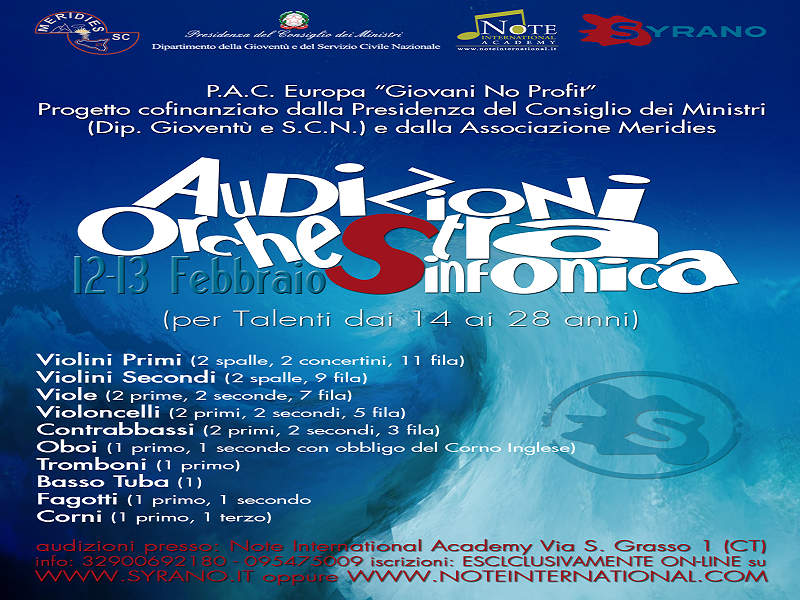 Al via le audizioni per il progetto Syrano a Catania