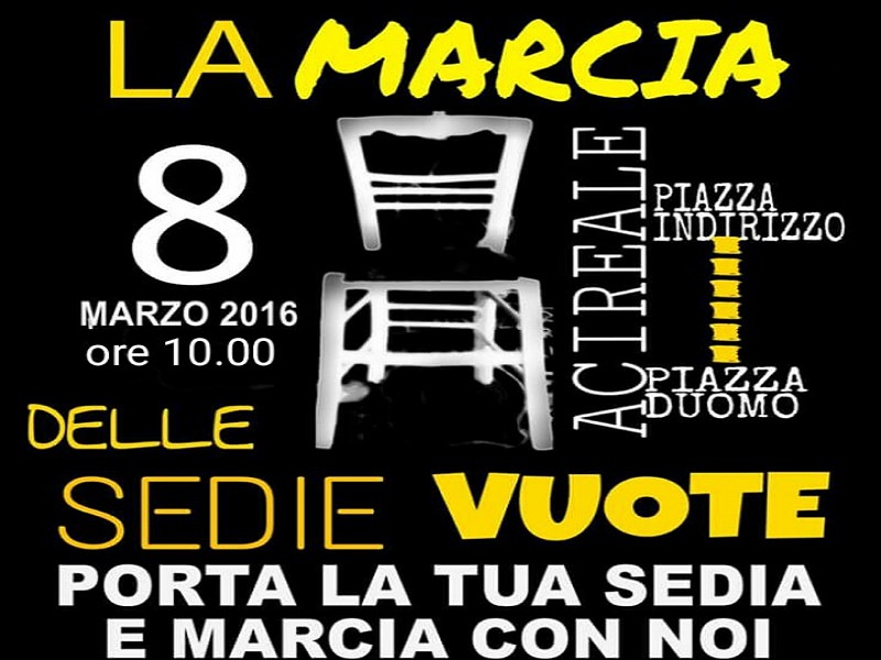 Ad Acireale “Marcia delle sedie vuote” in ricordo di Giordana Di Stefano