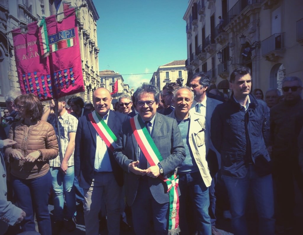 25 Aprile, tanti sindaci alla manifestazione di Catania