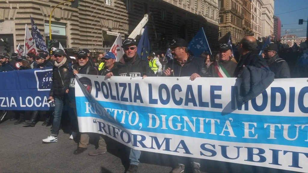 Modica, venerdì la protesta dei vigili urbani a Roma