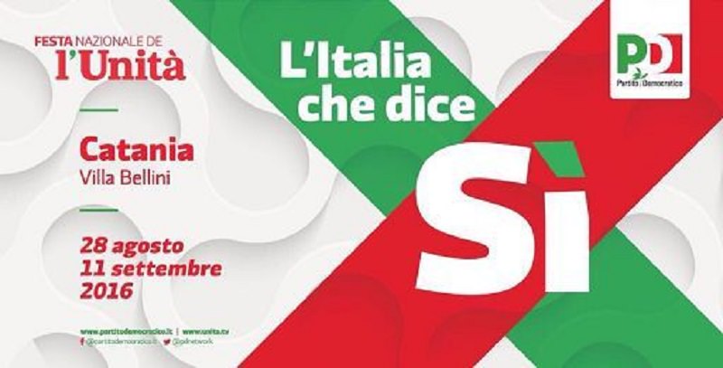 “L’Italia che dice Sì”: da domani a Catania la festa nazionale dell’Unità