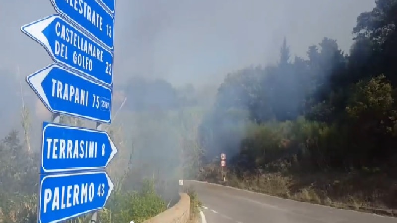 Incendio nel Palermitano: evacuate villette nei pressi della Statale 113