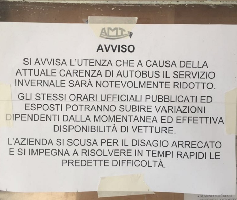 Catania non ha più un servizio pubblico urbano per stessa ammissione dell’Amt