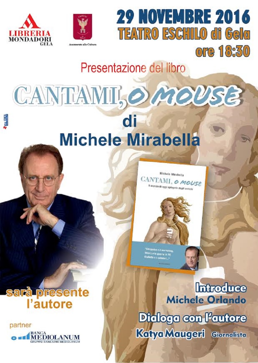 Domani a Gela presentazione di “Cantami, o mouse” di Michele Mirabella