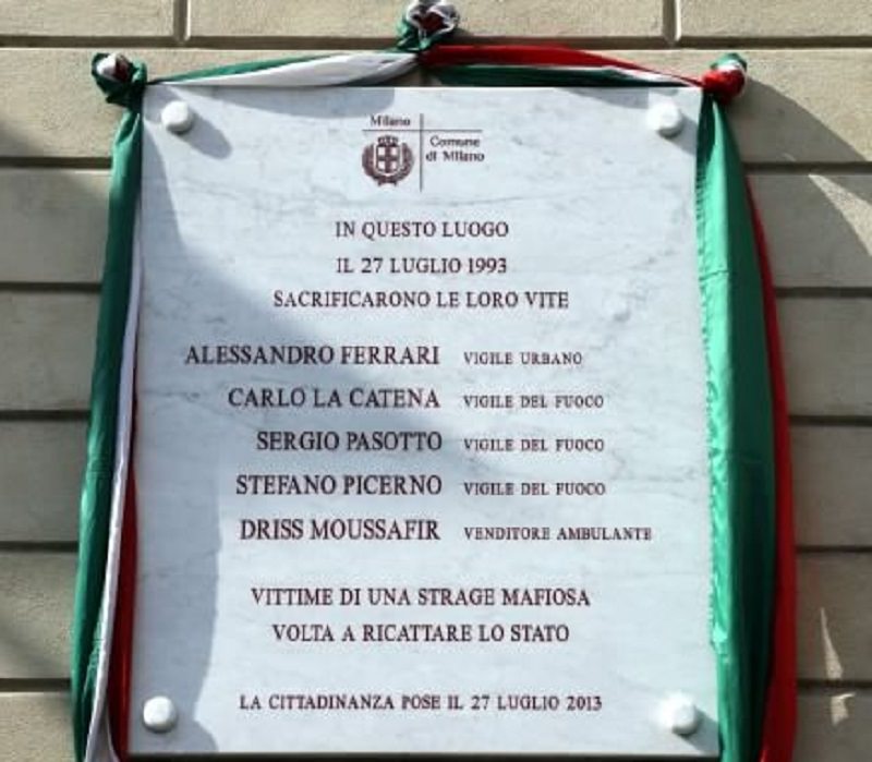 24 anni dalla strage mafiosa di via Palestro a Milano