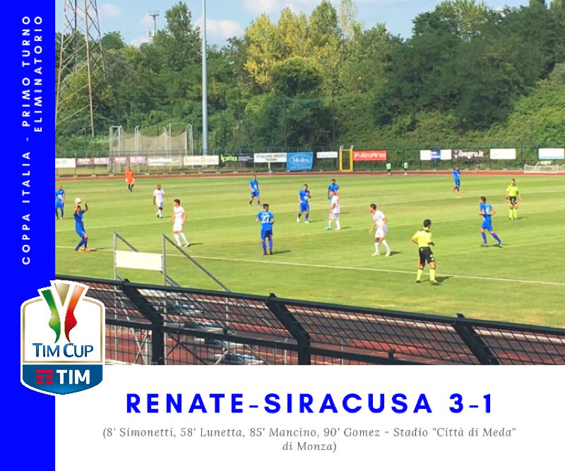 Siracusa fuori dalla Coppa Italia, Renate vince e stacca pass per il “Castellani”