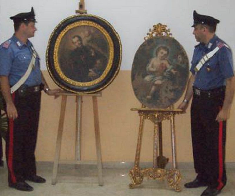 Scomparsi da 4 anni: quadri rubati dalla chiesa di Aragona trovati in casa di 73enne