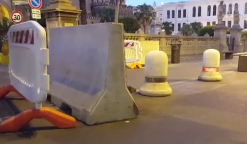 Allarme terrorismo, città siciliane “blindate”: blocchi di cemento e metal detector in strade e piazze
