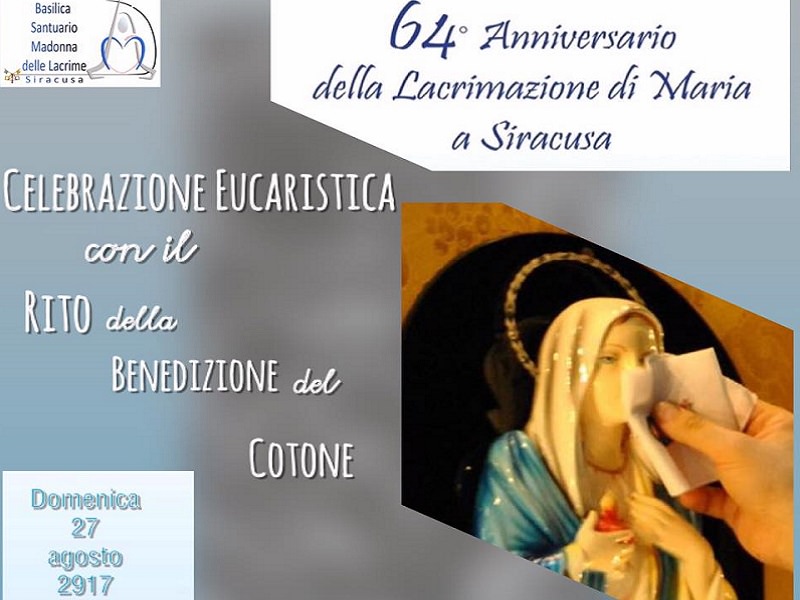 Preghiera, canto e benedizione in preparazione al 64° anniversario della Lacrimazione di Maria a Siracusa