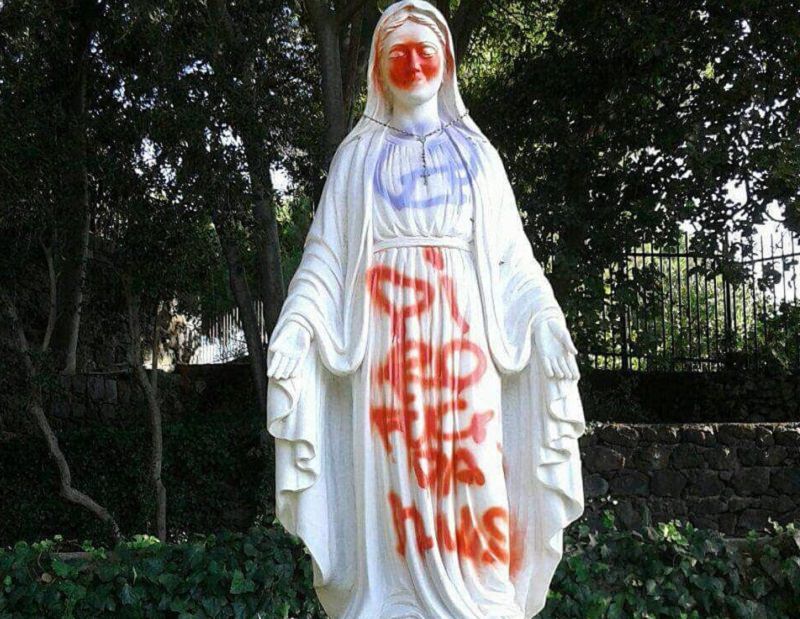 Vandalizzata la statua della Madonna al parco Falcone – Borsellino