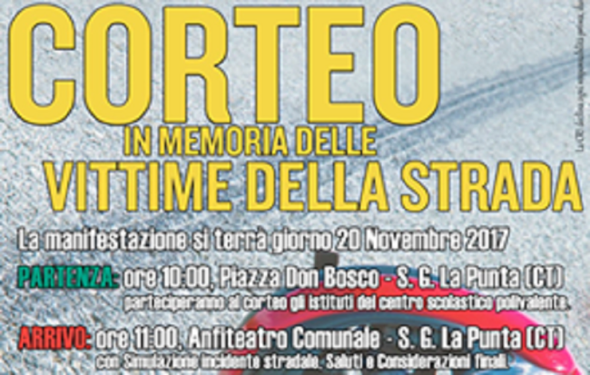 San Giovanni La Punta, lunedì organizzato un corteo in memoria delle vittime della strada
