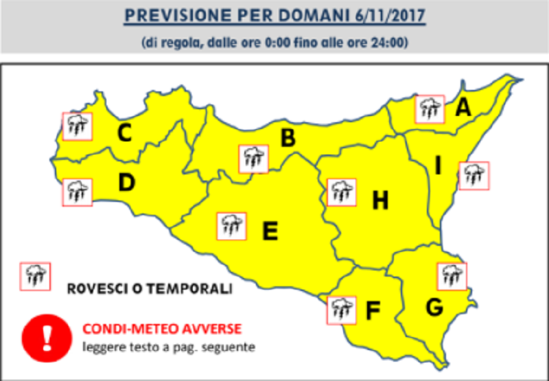 Maltempo in arrivo: diramata allerta meteo