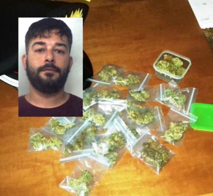 Marijuana in 23 dosi e materiale per il confezionamento: in manette il catanese Salvatore Salemi