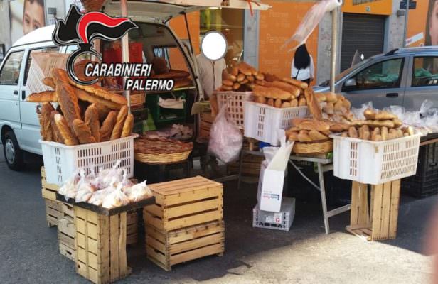 Produzione di pane e vendita in strada, scarse condizioni igienico-sanitarie: operazione dei carabinieri nel Palermitano