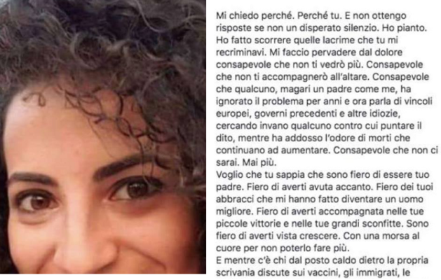 Tragedia del Ponte Morandi, lettera del padre a Marta Danisi: sciacalli del web creano falso testo