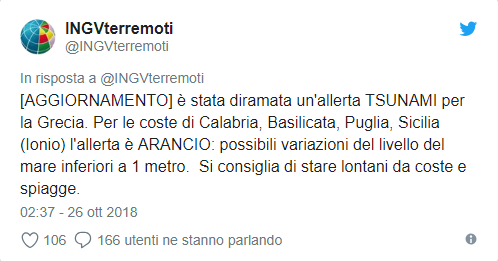 Paura Tsunami: diramata allerta arancione per Calabria, Puglia, Basilicata e Sicilia ionica. Avvertito maremoto di lieve entità