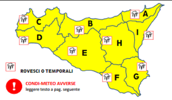 Meteo, irrompe il maltempo sulla Sicilia: previsti temporali su tutta l’isola fino a sabato, domenica torna il sole