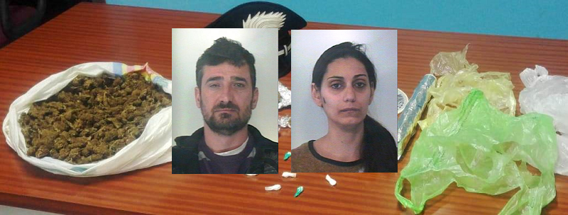 Marijuana in casa e cocaina nel portamonete: arrestata coppia di coniugi nel catanese