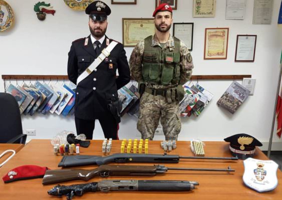 Scovate armi e munizioni clandestine, operazione dei carabinieri nel Catanese: un 37enne in manette