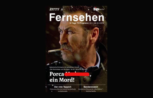 Bestemmia in copertina per presentare la serie tv Rocco Schiavone: incredibile gaffe di una rivista tedesca
