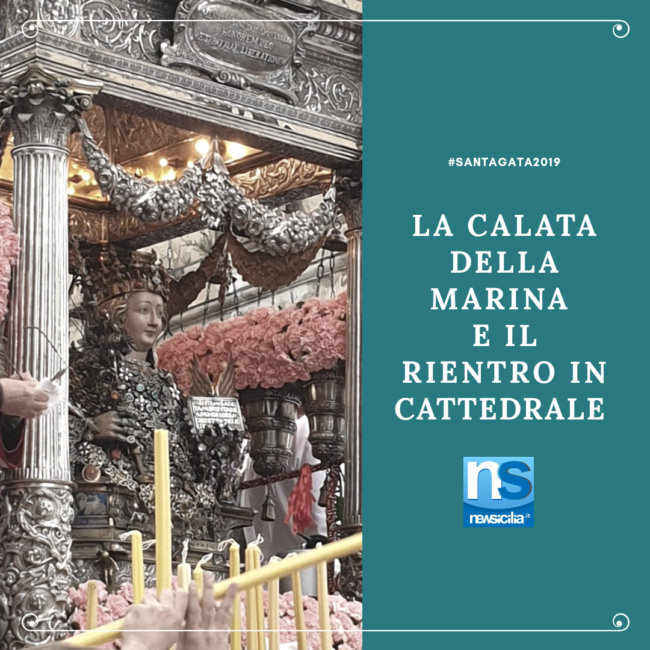 Sant’Agata va di “fretta”, il maltempo stravolge il giro esterno: in cammino verso la calata della marina e il rientro in Cattedrale