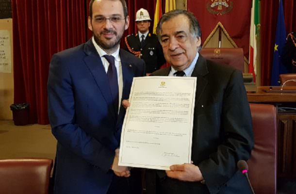 Cittadinanza onoraria della città di Palermo al giornalista Paolo Borrometi