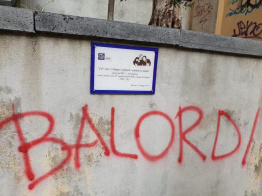 Falcone e Borsellino “balordi”: l’ennesima scritta che offende la dignità dei magistrati antimafia