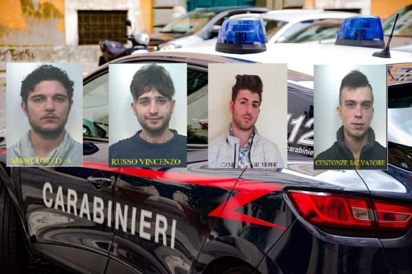 Furti in bar e auto rubate: scattano 4 arresti