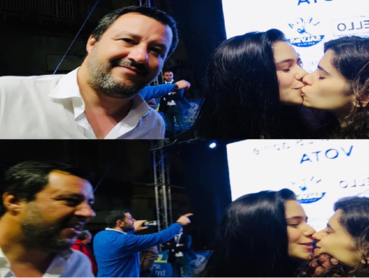 Dal selfie con Salvini al bacio lesbo: nuovamente “trollato” il vice premier