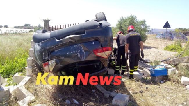 Gravissimo incidente sulla Pachino-Ispica, auto sfonda un muro e cappotta: interviene l’elisoccorso