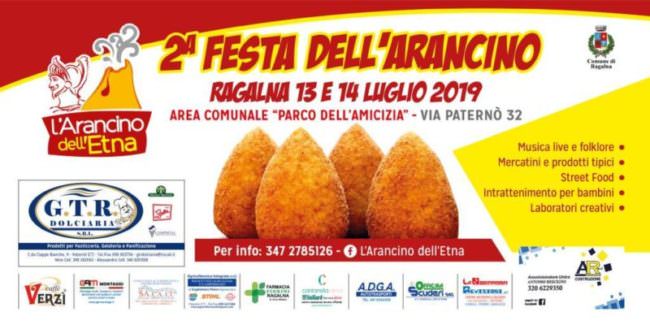 Seconda festa dell’Arancino, a Ragalna 13 e 14 luglio: due serate all’insegna di gusto e divertimento