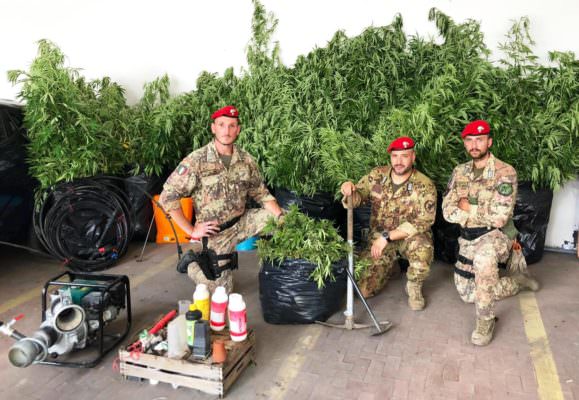 Irrigano un terreno di canapa indiana nel Catanese, ma vengono sorpresi dai carabinieri: 2 persone ai domiciliari