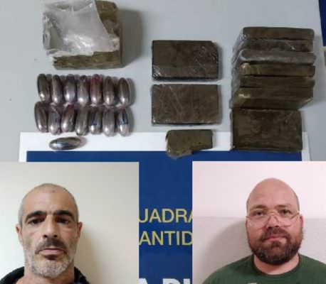 Spaccio di droga, sequestrati 9 panetti e 15 ovuli di hashish in una campagna: due arresti