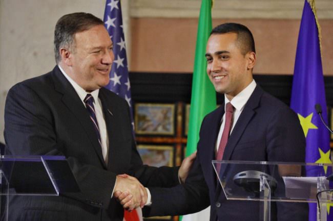 ITALIA-USA, DAZI E LIBIA AL CENTRO DEL COLLOQUIO DI MAIO-POMPEO