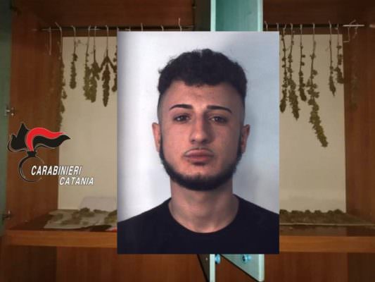 Catania: produzione, detenzione e spaccio di droga. Beccato 20enne