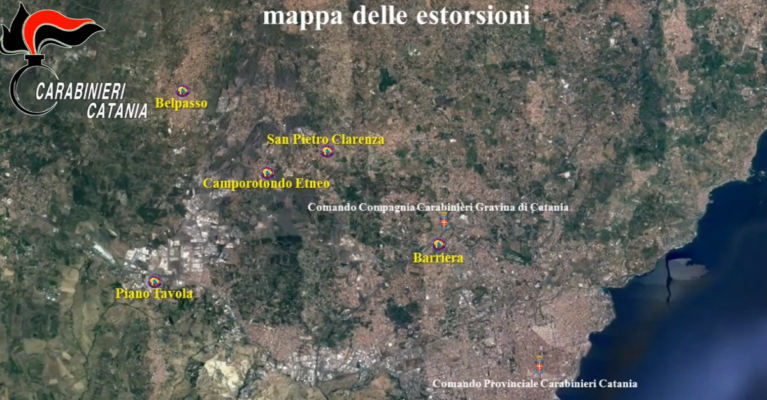 Estorsioni, droga e controllo del territorio: la “mappa” del crimine del clan Santapaola-Ercolano
