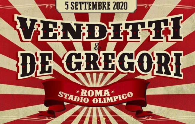 VENDITTI E DE GREGORI, CONCERTO EVENTO IL 5 SETTEMBRE ALL'OLIMPICO
