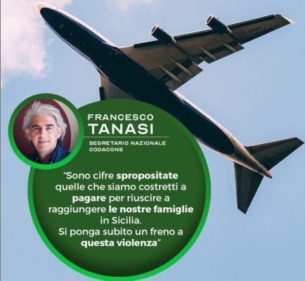 Caro voli in Sicilia, esposto del Codacons a favore dei cittadini: “Tariffe scandalose”