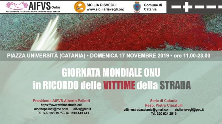 Sale l’attesa a Catania per la Giornata Mondiale delle Vittime della Strada: orari e attività dell’evento in Piazza Università