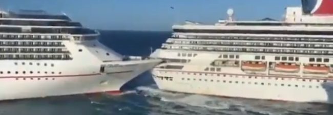 Crociera da incubo: scontro tra due navi, paura per i passeggeri