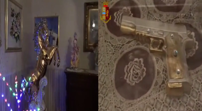 “Piazza Pulita” a Catania: il “panaro”, le armi preziose e l’arredamento kitsch. In manette Nunzio La Torre “l’uomo dalla pistola d’oro” – VIDEO
