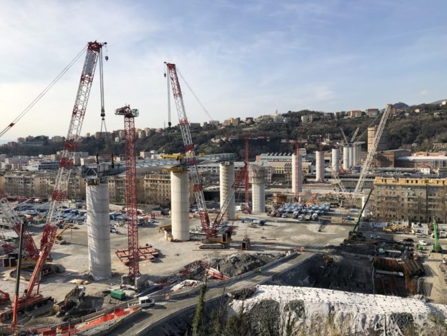 NUOVO PONTE DI GENOVA, 14 PILE COMPLETATE SU 18